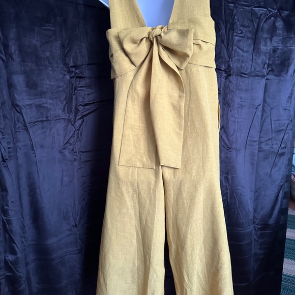 Titivate, Mustard colored dressy lined romper, size M - Picture 6 of 9